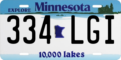 MN license plate 334LGI