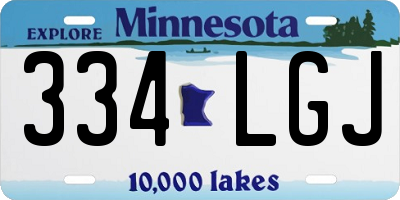 MN license plate 334LGJ