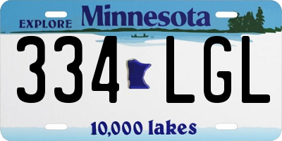 MN license plate 334LGL