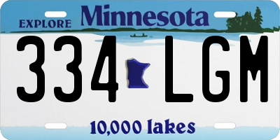 MN license plate 334LGM