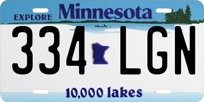 MN license plate 334LGN