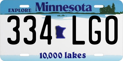 MN license plate 334LGO