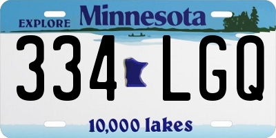 MN license plate 334LGQ