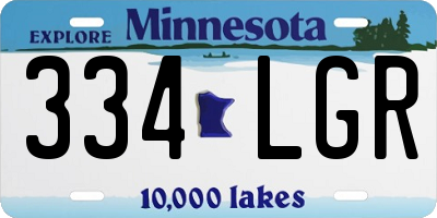 MN license plate 334LGR