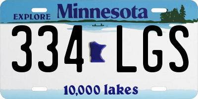 MN license plate 334LGS
