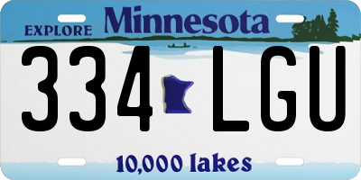 MN license plate 334LGU