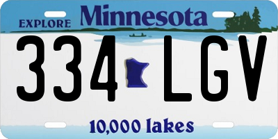 MN license plate 334LGV