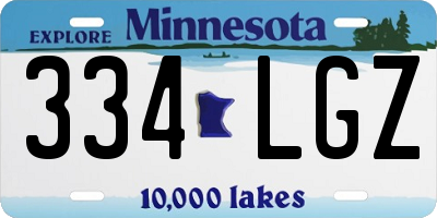 MN license plate 334LGZ