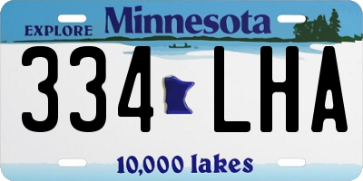 MN license plate 334LHA