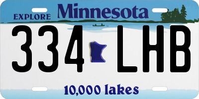 MN license plate 334LHB