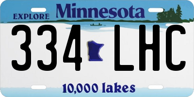 MN license plate 334LHC