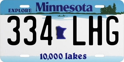 MN license plate 334LHG