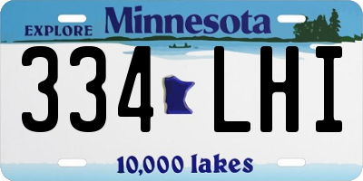 MN license plate 334LHI