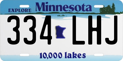 MN license plate 334LHJ
