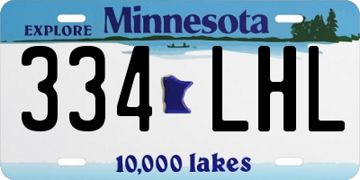 MN license plate 334LHL