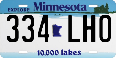 MN license plate 334LHO