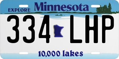 MN license plate 334LHP