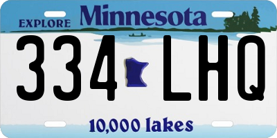 MN license plate 334LHQ