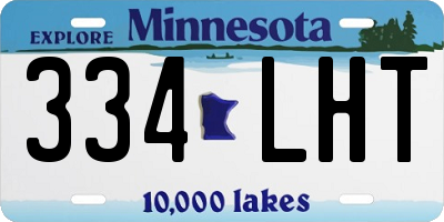 MN license plate 334LHT