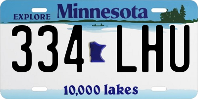 MN license plate 334LHU