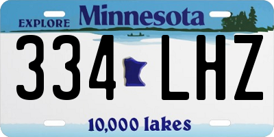 MN license plate 334LHZ