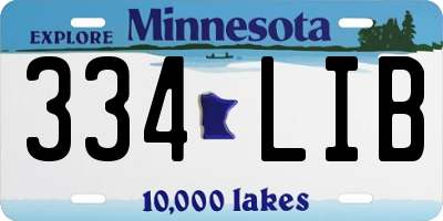 MN license plate 334LIB
