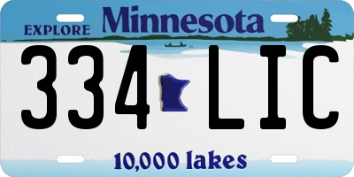 MN license plate 334LIC