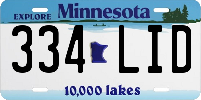 MN license plate 334LID
