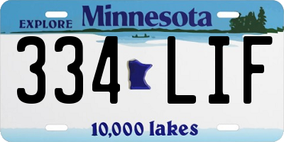 MN license plate 334LIF