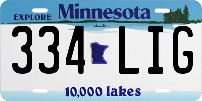 MN license plate 334LIG