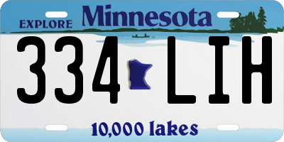 MN license plate 334LIH