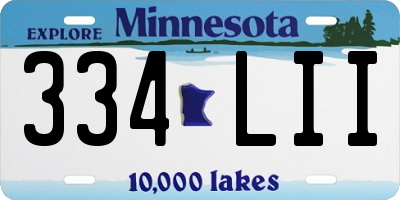MN license plate 334LII