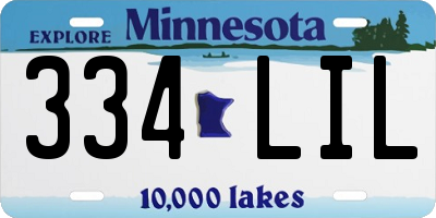 MN license plate 334LIL