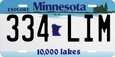 MN license plate 334LIM