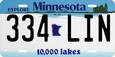 MN license plate 334LIN