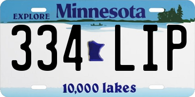 MN license plate 334LIP