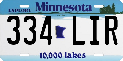 MN license plate 334LIR