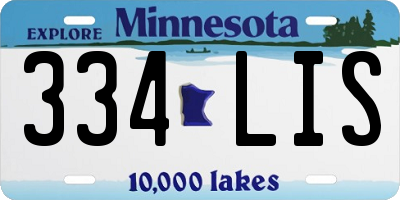 MN license plate 334LIS