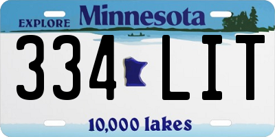 MN license plate 334LIT