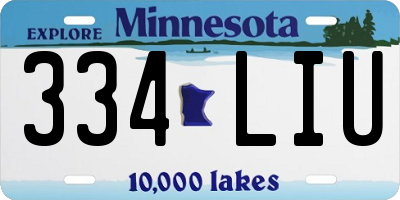 MN license plate 334LIU
