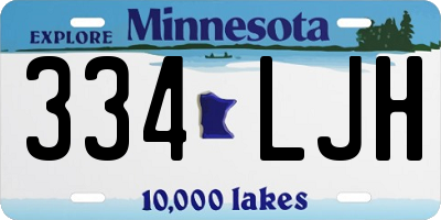 MN license plate 334LJH