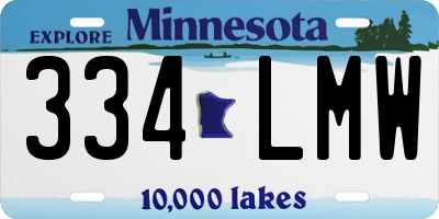 MN license plate 334LMW
