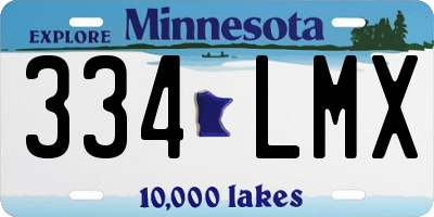 MN license plate 334LMX