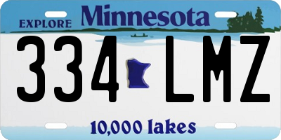 MN license plate 334LMZ