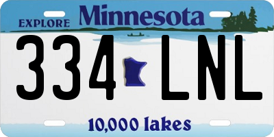 MN license plate 334LNL