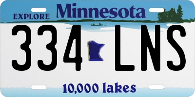 MN license plate 334LNS