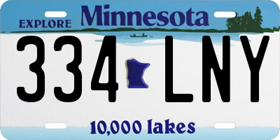 MN license plate 334LNY