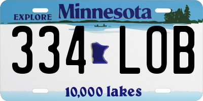 MN license plate 334LOB