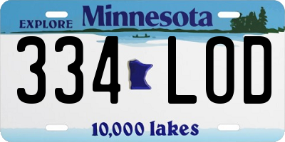 MN license plate 334LOD
