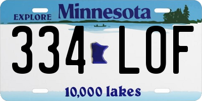 MN license plate 334LOF